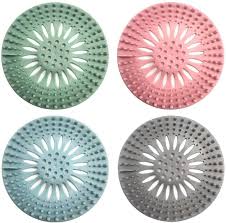 pack of 5 Silicone Sink Drain Stopper & Hair Catcher – Bathroom Filter