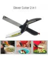 2 in 1 Clever Cutting Knife – Stainless Steel Food Chopper & Kitchen Scissor
