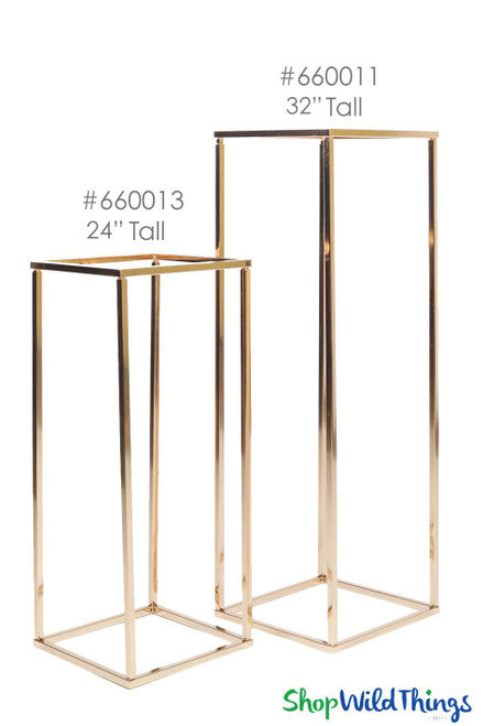 Gold Metal Flower Vase Stand – Wedding Column Centerpiece Rack for Events & Parties