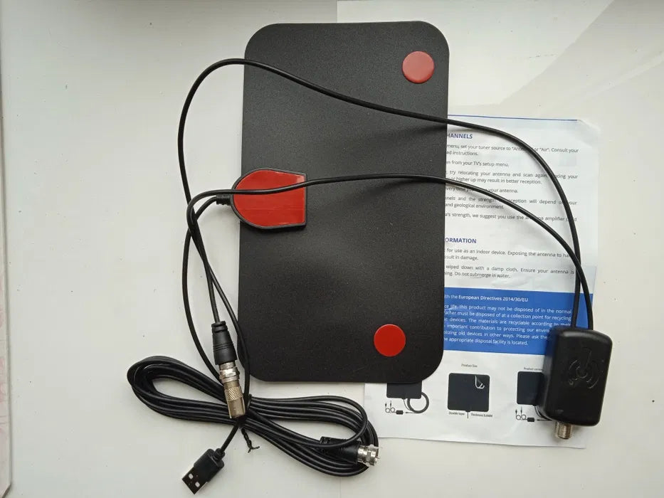 TVFox HD Digital Indoor TV Antenna – DVB-T2/VHF/UHF/ATSC Signal Receiver