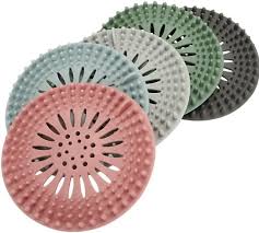 pack of 5 Silicone Sink Drain Stopper & Hair Catcher – Bathroom Filter