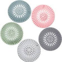 pack of 5 Silicone Sink Drain Stopper & Hair Catcher – Bathroom Filter