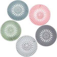 pack of 5 Silicone Sink Drain Stopper & Hair Catcher – Bathroom Filter