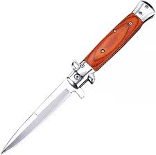 KFG Folding Pocket Knife with Wooden Handle – Stainless Steel Outdoor Knife
