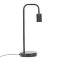 Retro Curved Table Lamp – Black Metal E27 Lamp with Switch