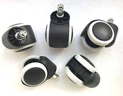 Set of 5 Office Chair Wheels/Casters – Replacement Wheels for Revolving, Computer & Executive Chairs