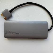 USB-C to Dual HDMI Hub – 8-in-1 Docking Station with USB, VGA & DisplayPort for Dell XPS, HP & Chromebook Pixel