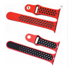 Silicone Breathable Nike Sport Strap for iWatch – Adjustable Soft Band for Series 1–8 (44mm, 45mm, 49mm)