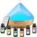 500ML Wood Grain Aroma Diffuser – Essential Oil Humidifier & Air Purifier with Color Changing LED Lights