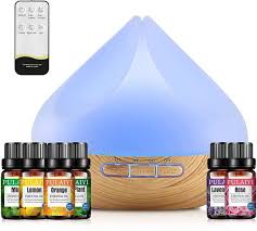 500ML Wood Grain Aroma Diffuser – Essential Oil Humidifier & Air Purifier with Color Changing LED Lights