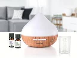 500ML Wood Grain Aroma Diffuser – Essential Oil Humidifier & Air Purifier with Color Changing LED Lights
