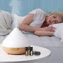 500ML Wood Grain Aroma Diffuser – Essential Oil Humidifier & Air Purifier with Color Changing LED Lights