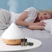 500ML Wood Grain Aroma Diffuser – Essential Oil Humidifier & Air Purifier with Color Changing LED Lights