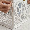 Jolik Wooden Wedding Card Box – Vintage Mailbox Design with Lock for Gift Cards & Money (Mr & Mrs, White)