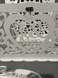 Jolik Wooden Wedding Card Box – Vintage Mailbox Design with Lock for Gift Cards & Money (Mr & Mrs, White)