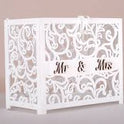 Jolik Wooden Wedding Card Box – Vintage Mailbox Design with Lock for Gift Cards & Money (Mr & Mrs, White)