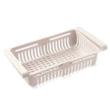 set of 2 Adjustable Fridge Storage Basket | Expandable Plastic Drawer Organizer
