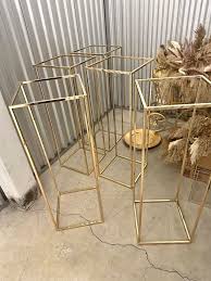 Gold Metal Flower Vase Stand – Wedding Column Centerpiece Rack for Events & Parties
