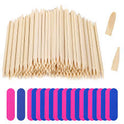 40/40 pcs Double-Sided Nail Buffer & Orange Wood Cuticle Sticks – Manicure & Pedicure Tools
