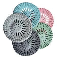pack of 5 Silicone Sink Drain Stopper & Hair Catcher – Bathroom Filter