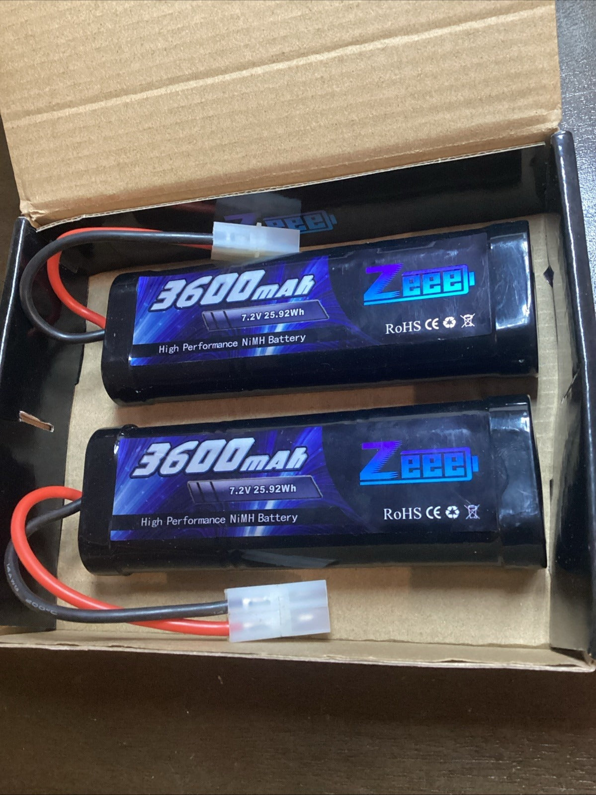 Zeee Batteries 7.2v 3600 NIMH -  Pack of 4- TAMIYA PLUG - NEW