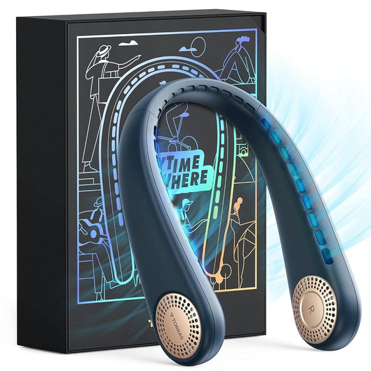 Neck Fan Portable Rechargeable 4000 mAh Battery Bladeless Neck Fan 360 degree flexible USB Rechargeable Cooling Fan