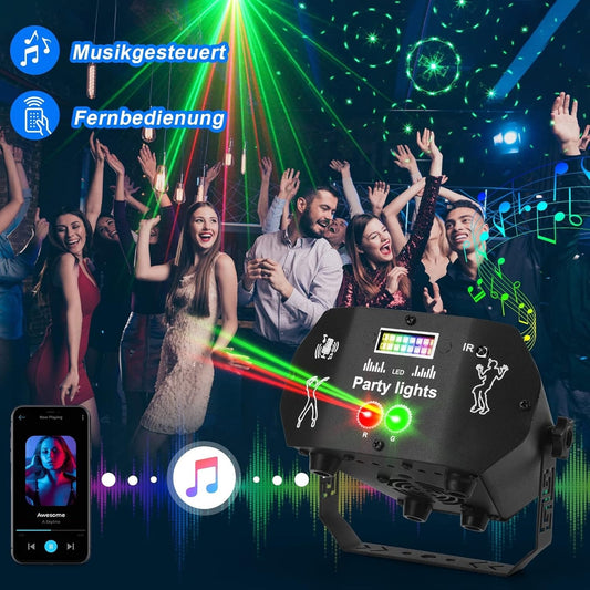 Aluminium Disco Light Party Light With Remote Control Corded Electric Music Controlled Disco Light With Strobe Voice Controlled LED DJ Party Lamp Disco Ball With 2 M USB Cable Black