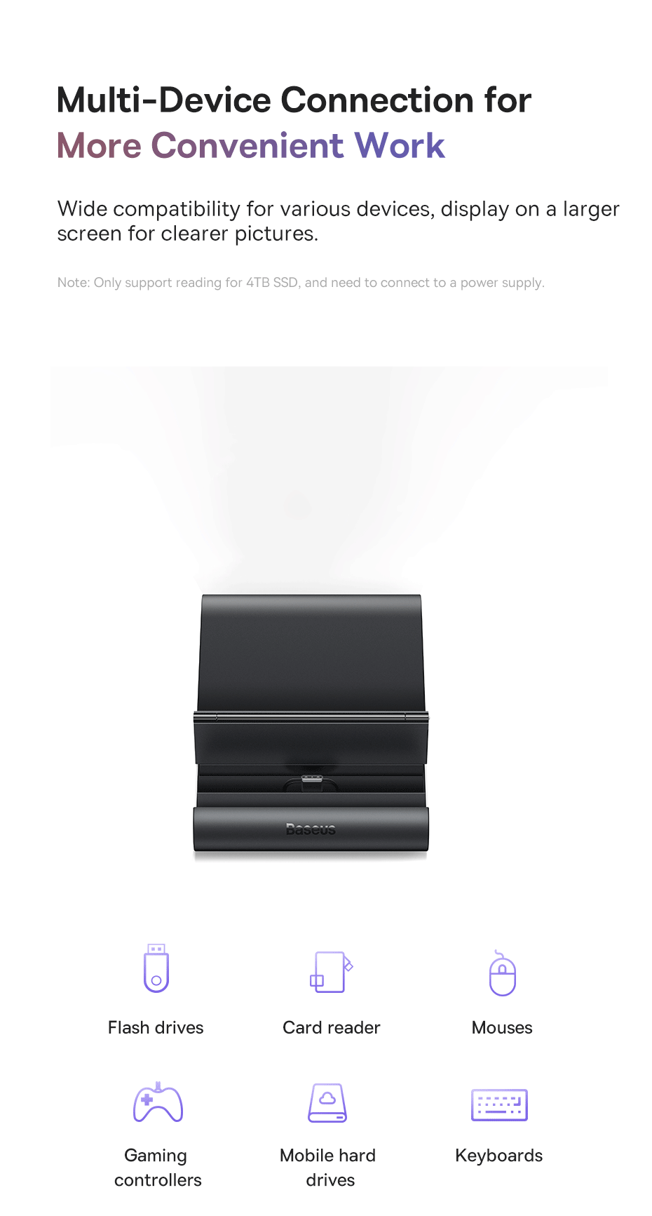 Baseus Docking Station USB C Hub to 4K HDMI-compatible USB 3.0 PD 100W Fast Charger for Samsung S22 S20 Dex Phone Dock Station