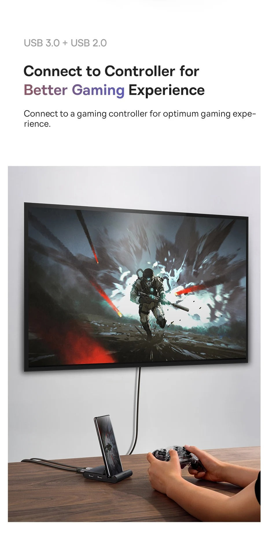 Baseus Docking Station USB C Hub to 4K HDMI-compatible USB 3.0 PD 100W Fast Charger for Samsung S22 S20 Dex Phone Dock Station