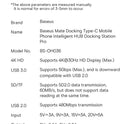 Baseus Docking Station USB C Hub to 4K HDMI-compatible USB 3.0 PD 100W Fast Charger for Samsung S22 S20 Dex Phone Dock Station