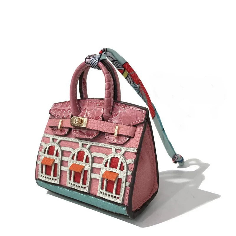 Hermes PU Leather Handbags Charms, Mini Birkin Faubourg