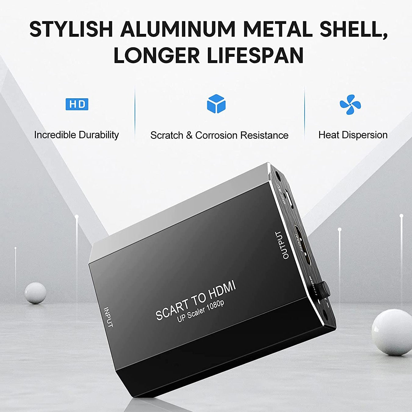 Techole HS310-BK Aluminum Scart to HDMI Converter