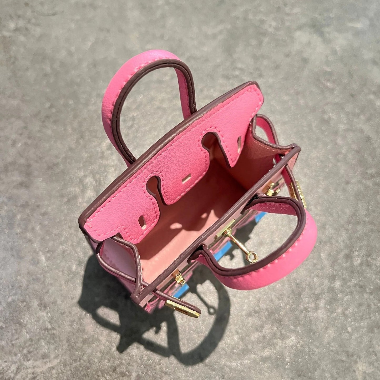 Hermes PU Leather Handbags Charms, Mini Birkin Faubourg