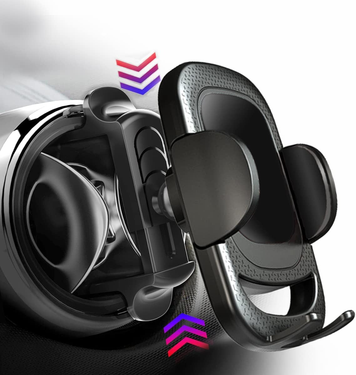 FIEMACH Mobile Phone Holder for Round Ventilations, Round Ventilation Phone Holder Mercedes-Benz/Mini R/Volkswagen Tiguan etc., Suitable for All Circular Air Vents