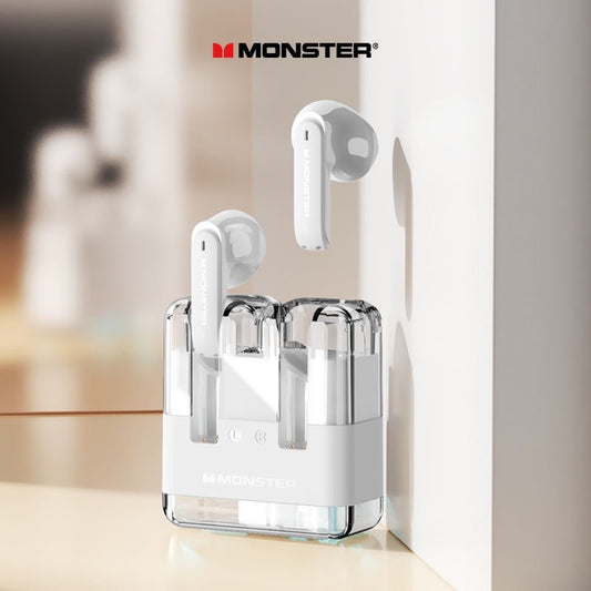 Original Monster XKT12 Gaming Earphones Wireless Bluetooth 5.3 Headphones TWS HIFI Sound Sports Earbuds Noise Reduction 300mAh