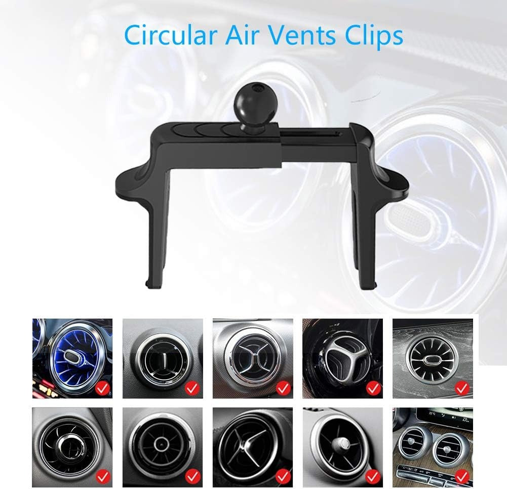 FIEMACH Mobile Phone Holder for Round Ventilations, Round Ventilation Phone Holder Mercedes-Benz/Mini R/Volkswagen Tiguan etc., Suitable for All Circular Air Vents