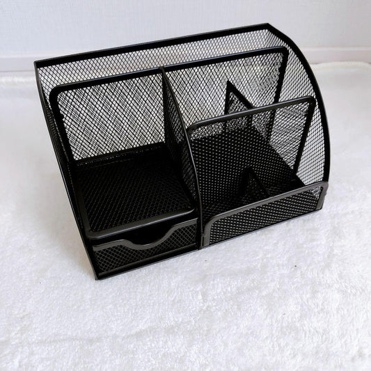 Metal Desk Organizer Pen Pencil Holder – Office Stationery Storage Stand