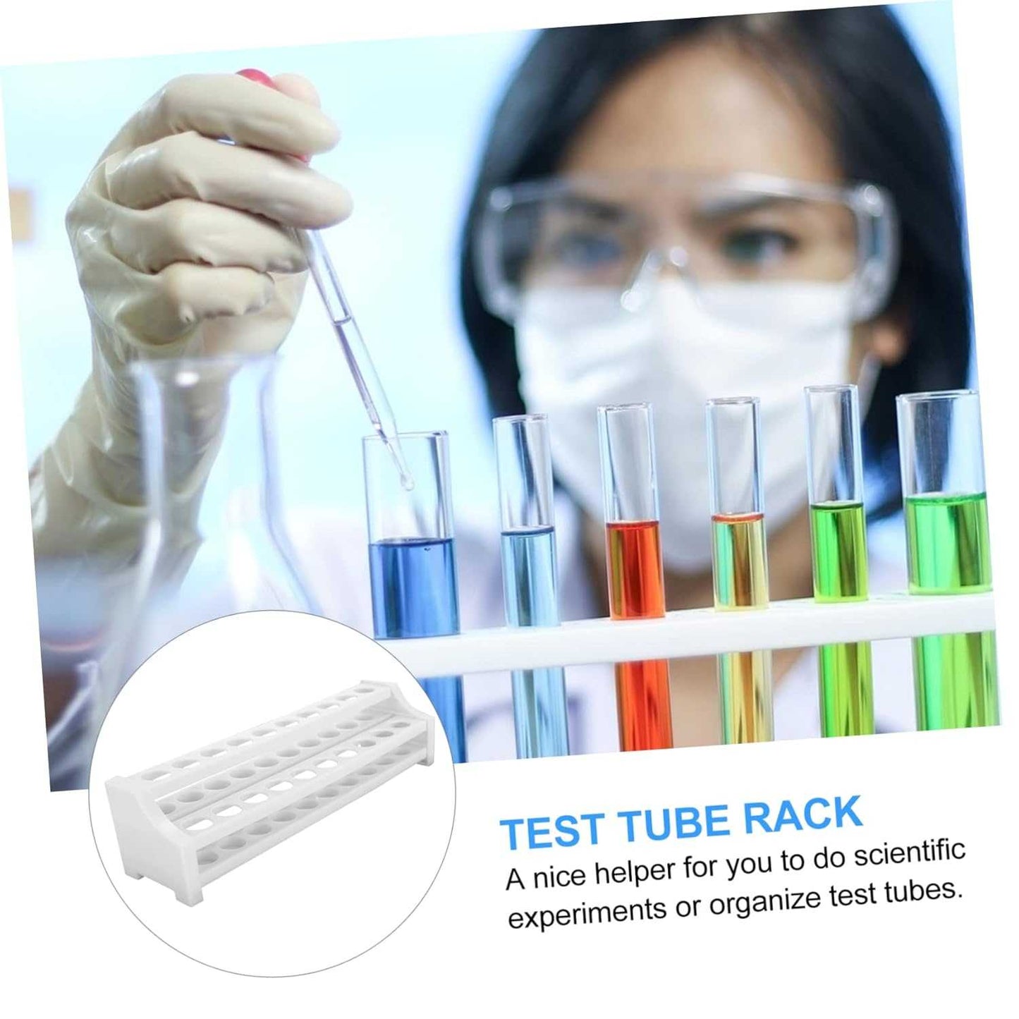 OUNONA 2pcs Dropper Holder Plastic Test tube Holder 20 hole Test