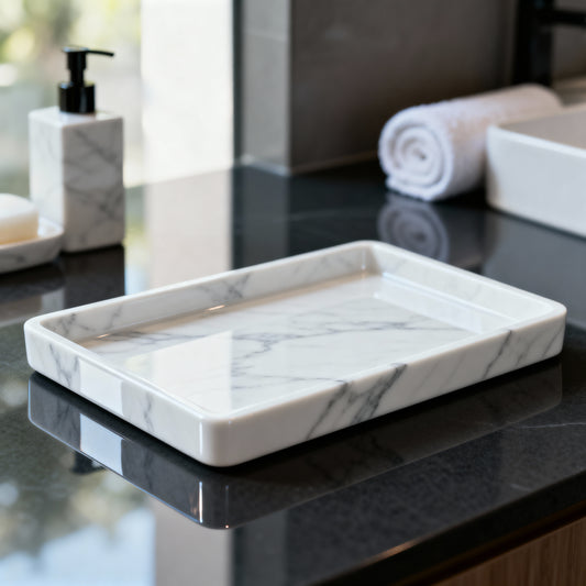 Indydukaan Nordic Resin Handmade Bathtub Serving Tray Plate for Jewelry Soap White