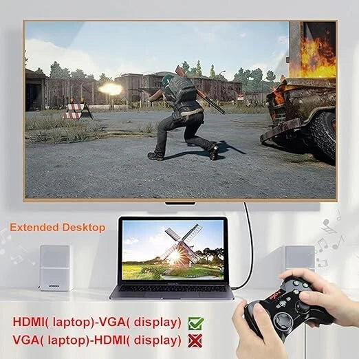 HDMI to VGA Cable 𝟔𝐟𝐭 𝐆𝐨𝐥𝐝 𝐏𝐥𝐚𝐭𝐞𝐝 𝐂able