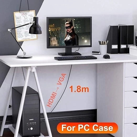 HDMI to VGA Cable 𝟔𝐟𝐭 𝐆𝐨𝐥𝐝 𝐏𝐥𝐚𝐭𝐞𝐝 𝐂able