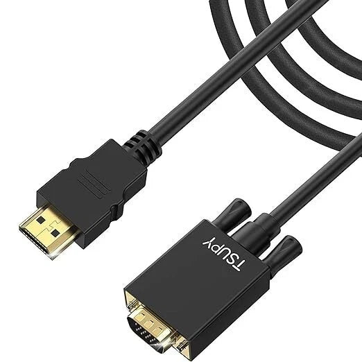 HDMI to VGA Cable 𝟔𝐟𝐭 𝐆𝐨𝐥𝐝 𝐏𝐥𝐚𝐭𝐞𝐝 𝐂able