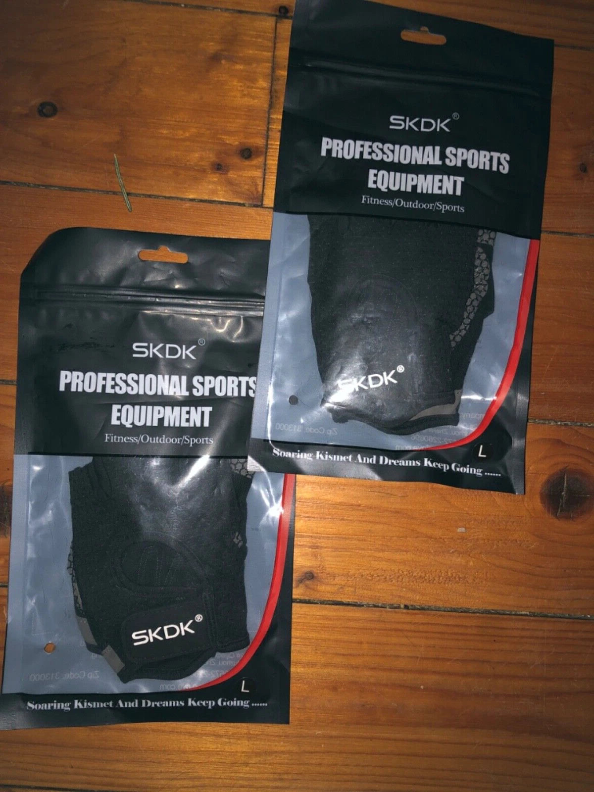 SKDK BREATHABLE WORKOUT/EXERCISE GLOVES BLACK ( L) 2 PAIRS