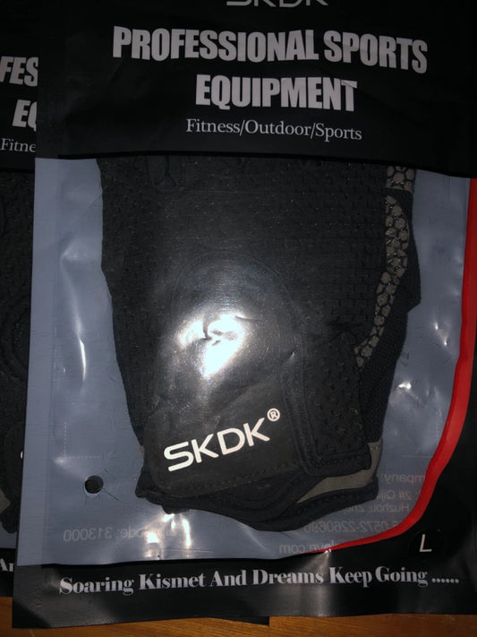 SKDK BREATHABLE WORKOUT/EXERCISE GLOVES BLACK ( L) 2 PAIRS