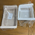 set of 2 Adjustable Fridge Storage Basket | Expandable Plastic Drawer Organizer