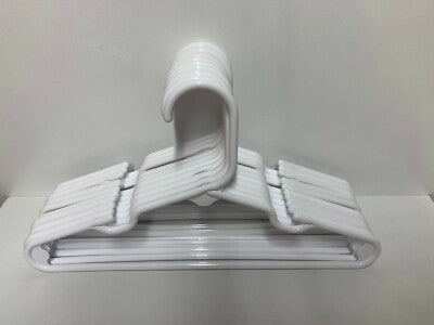 White Non-Slip Baby Clothes Hangers – Pack of 20 | 27x15 cm PP Hangers for Kids