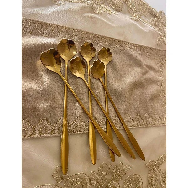 pack of 4 Long Handle Stainless Steel Dessert Spoon – Small Scoop
